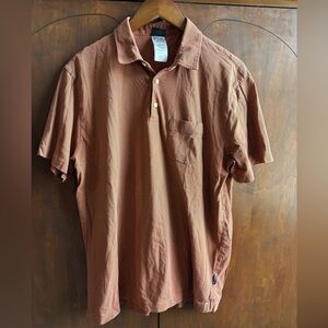Men's Patagonia striped Rust Polo Shirt
